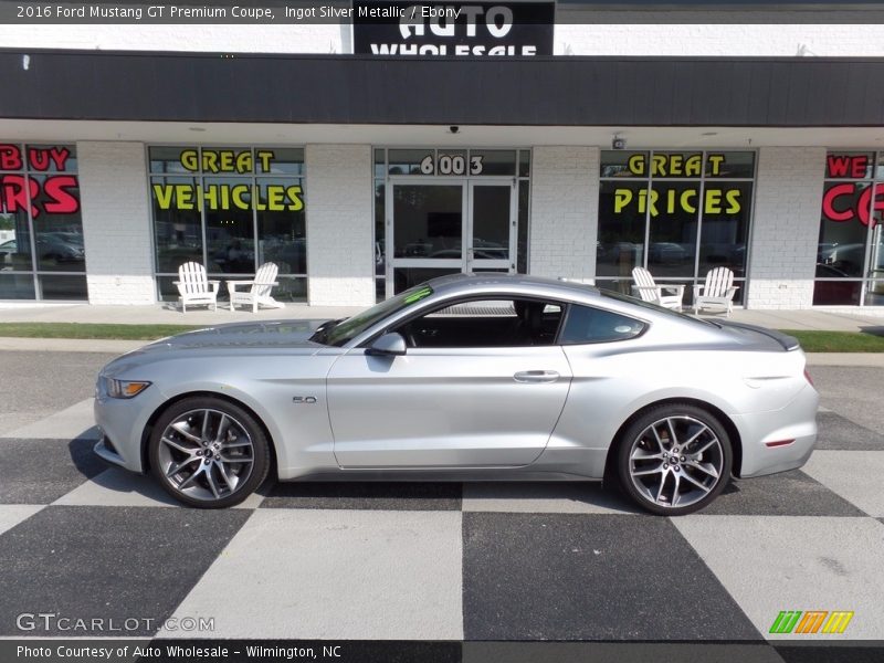 Ingot Silver Metallic / Ebony 2016 Ford Mustang GT Premium Coupe