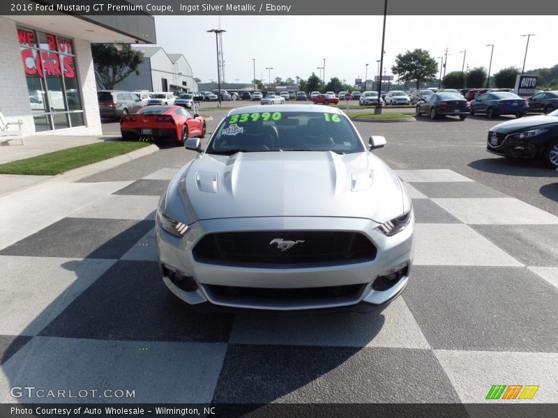 Ingot Silver Metallic / Ebony 2016 Ford Mustang GT Premium Coupe