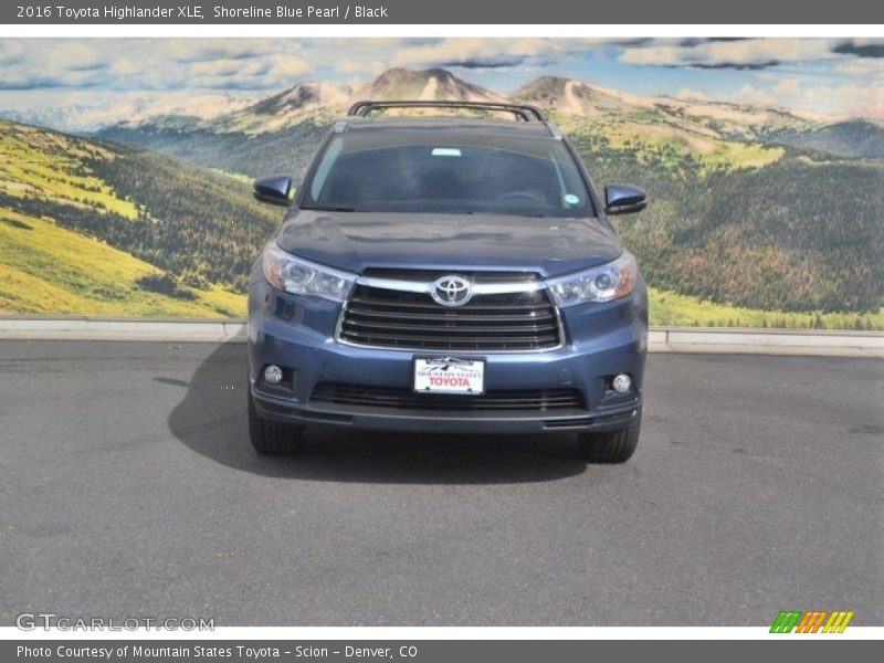 Shoreline Blue Pearl / Black 2016 Toyota Highlander XLE