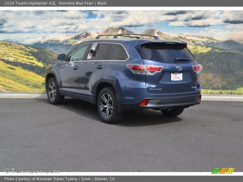 Shoreline Blue Pearl / Black 2016 Toyota Highlander XLE