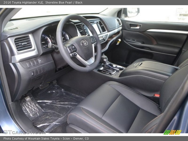 Shoreline Blue Pearl / Black 2016 Toyota Highlander XLE