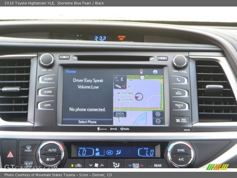 Shoreline Blue Pearl / Black 2016 Toyota Highlander XLE