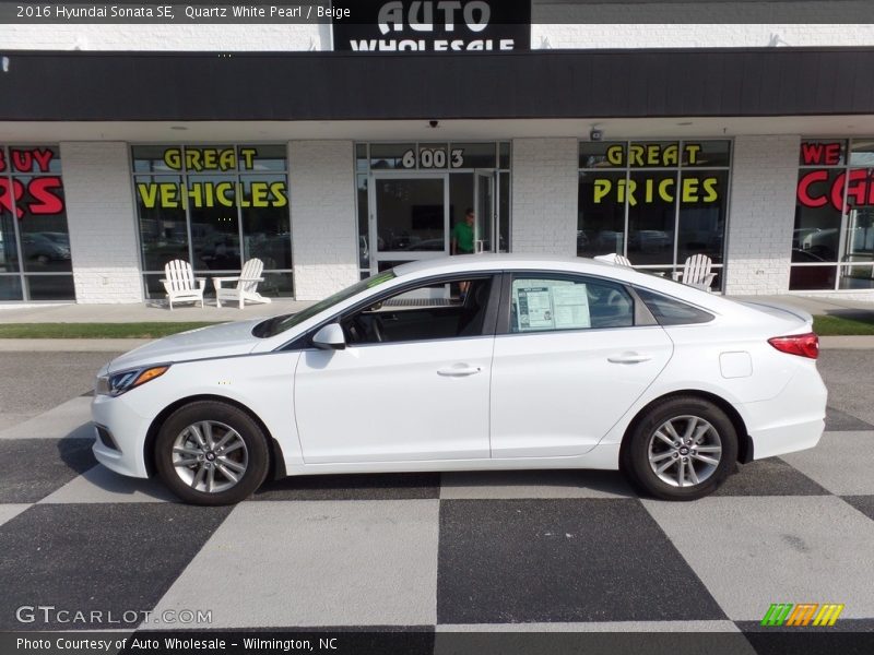 Quartz White Pearl / Beige 2016 Hyundai Sonata SE