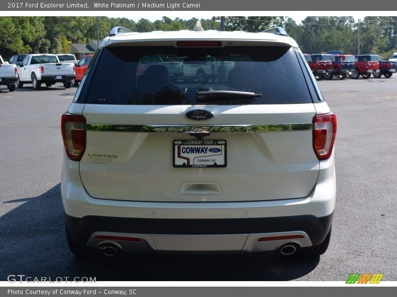 White Platinum / Medium Light Camel 2017 Ford Explorer Limited