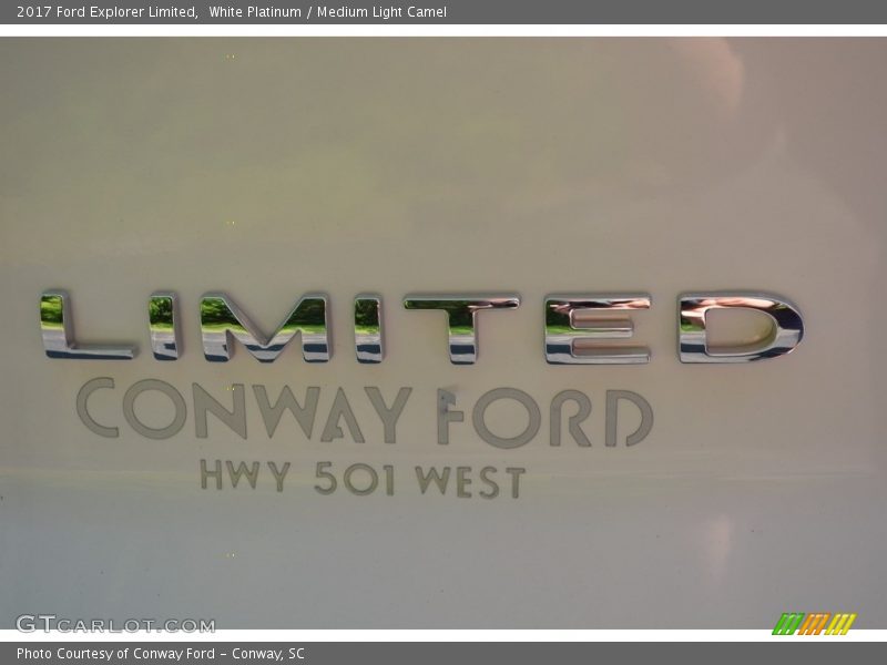White Platinum / Medium Light Camel 2017 Ford Explorer Limited