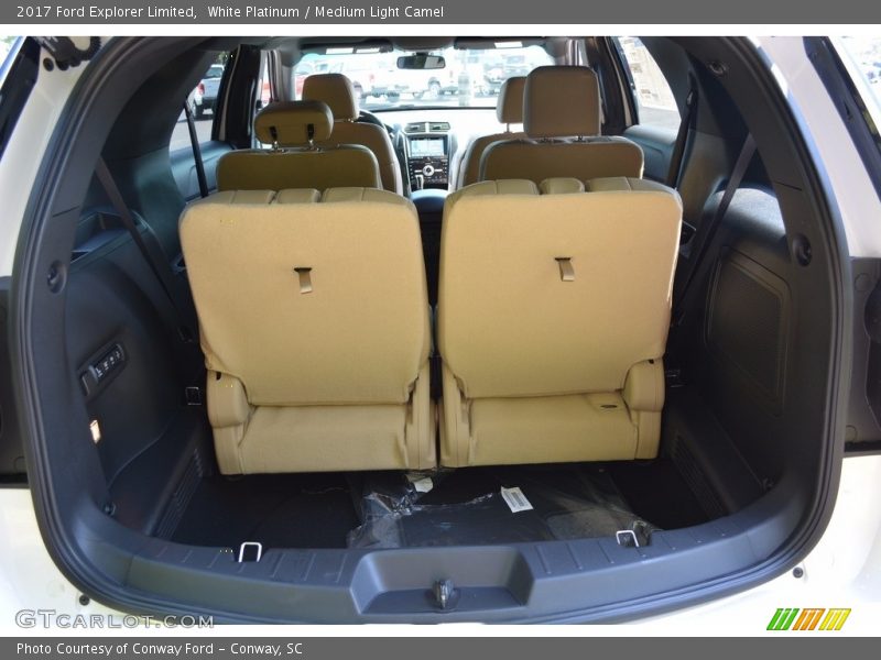 White Platinum / Medium Light Camel 2017 Ford Explorer Limited