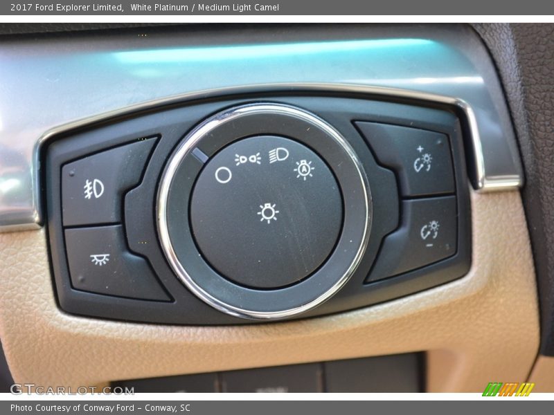 White Platinum / Medium Light Camel 2017 Ford Explorer Limited