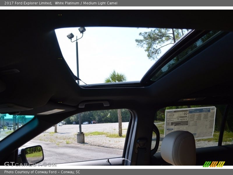 White Platinum / Medium Light Camel 2017 Ford Explorer Limited