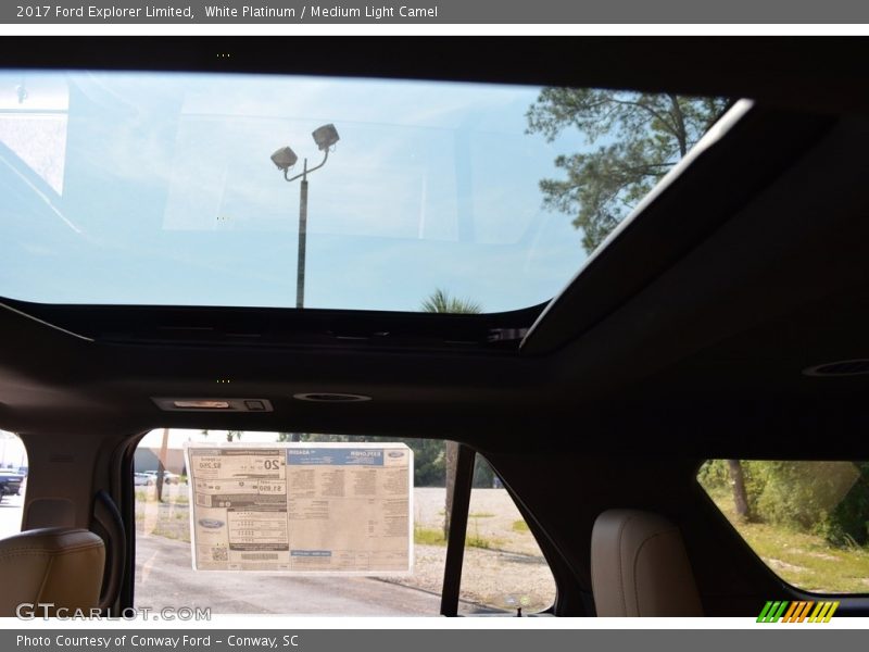 White Platinum / Medium Light Camel 2017 Ford Explorer Limited