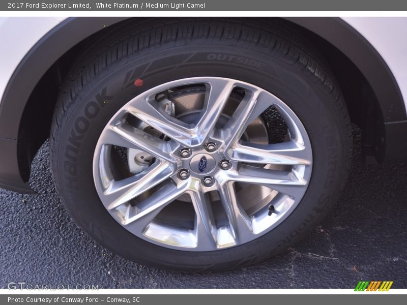 White Platinum / Medium Light Camel 2017 Ford Explorer Limited