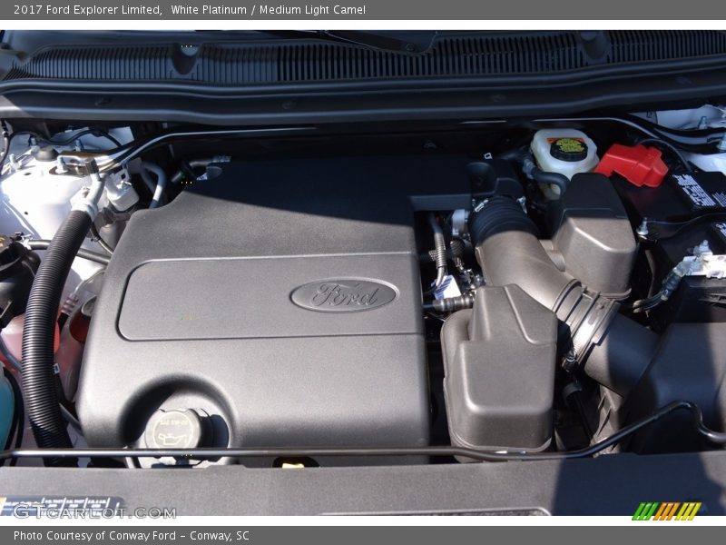 White Platinum / Medium Light Camel 2017 Ford Explorer Limited