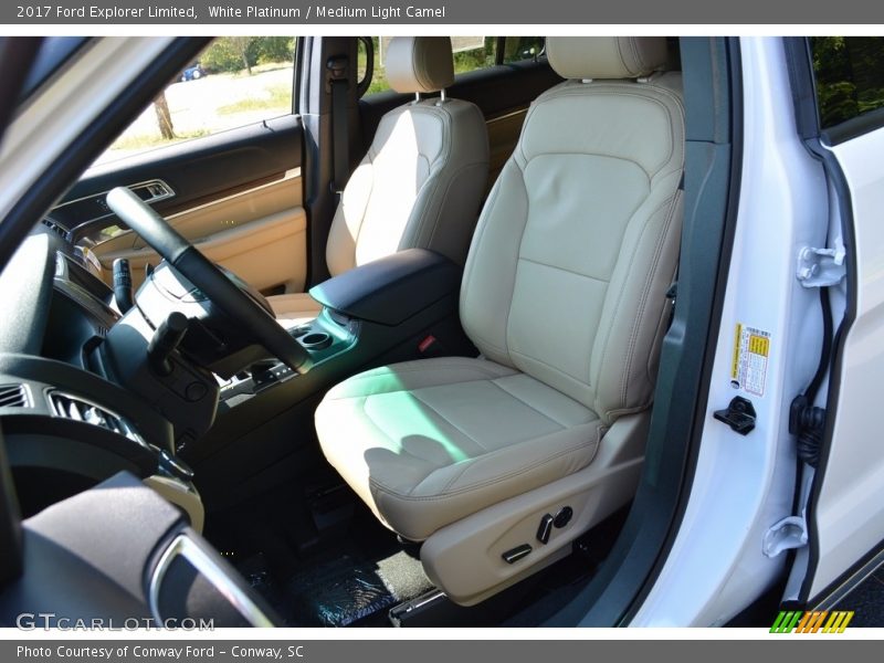 White Platinum / Medium Light Camel 2017 Ford Explorer Limited