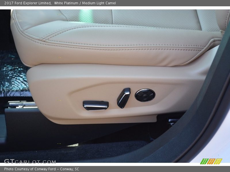 White Platinum / Medium Light Camel 2017 Ford Explorer Limited