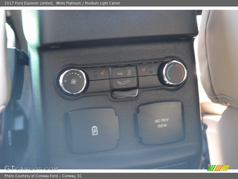 White Platinum / Medium Light Camel 2017 Ford Explorer Limited