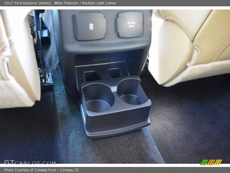 White Platinum / Medium Light Camel 2017 Ford Explorer Limited