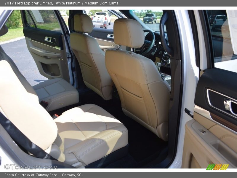 White Platinum / Medium Light Camel 2017 Ford Explorer Limited