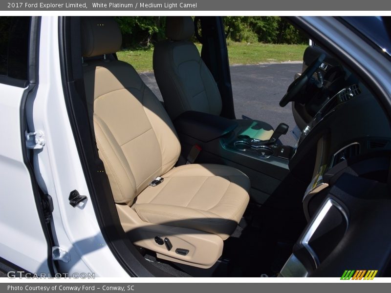 White Platinum / Medium Light Camel 2017 Ford Explorer Limited