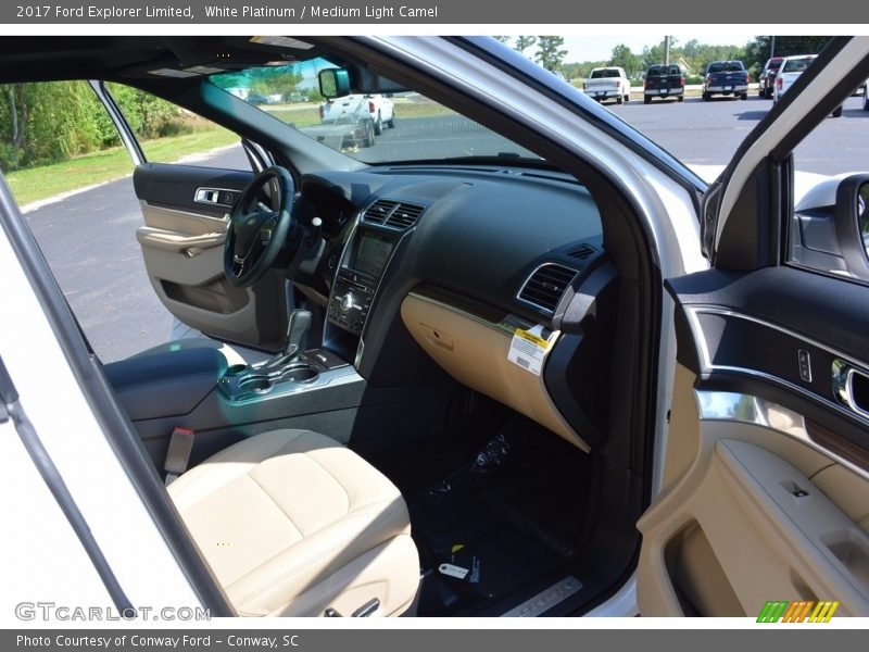 White Platinum / Medium Light Camel 2017 Ford Explorer Limited