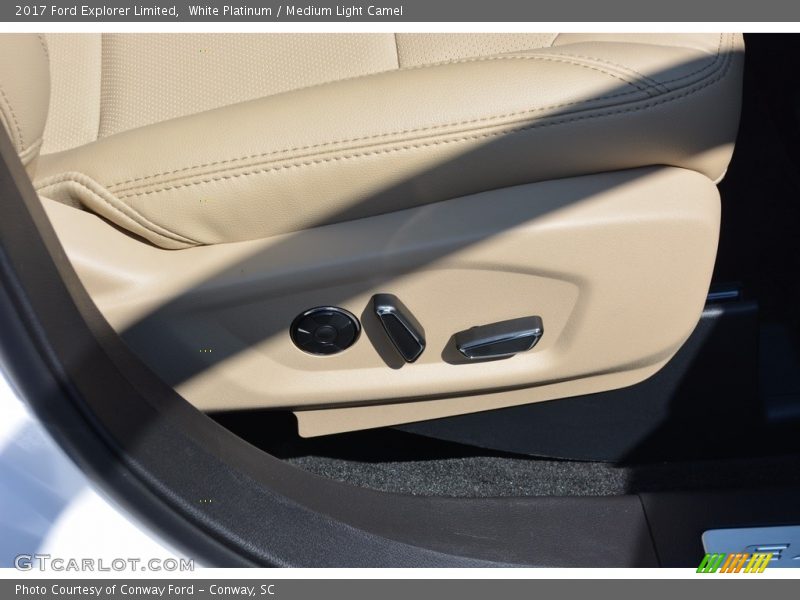 White Platinum / Medium Light Camel 2017 Ford Explorer Limited