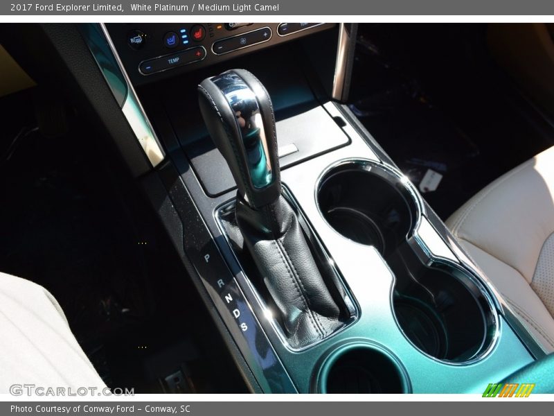 White Platinum / Medium Light Camel 2017 Ford Explorer Limited