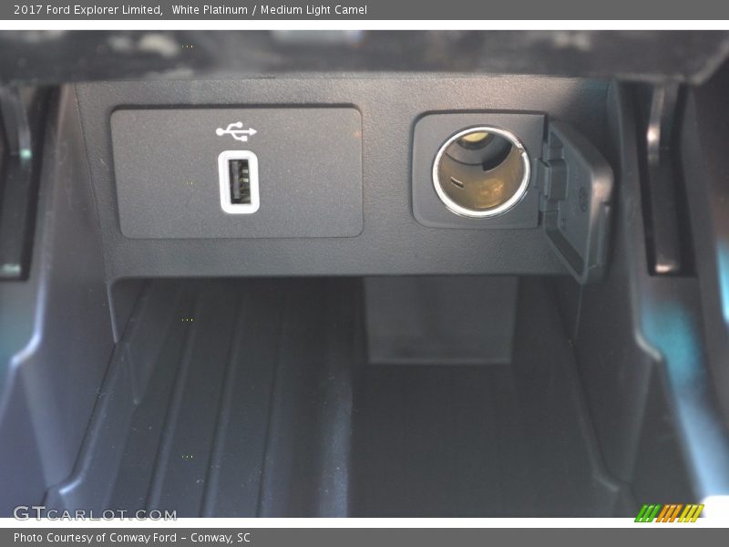 White Platinum / Medium Light Camel 2017 Ford Explorer Limited