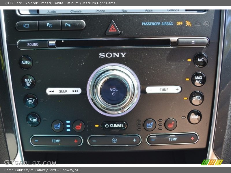 White Platinum / Medium Light Camel 2017 Ford Explorer Limited