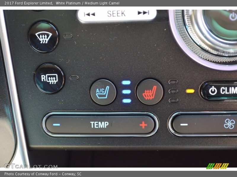 White Platinum / Medium Light Camel 2017 Ford Explorer Limited