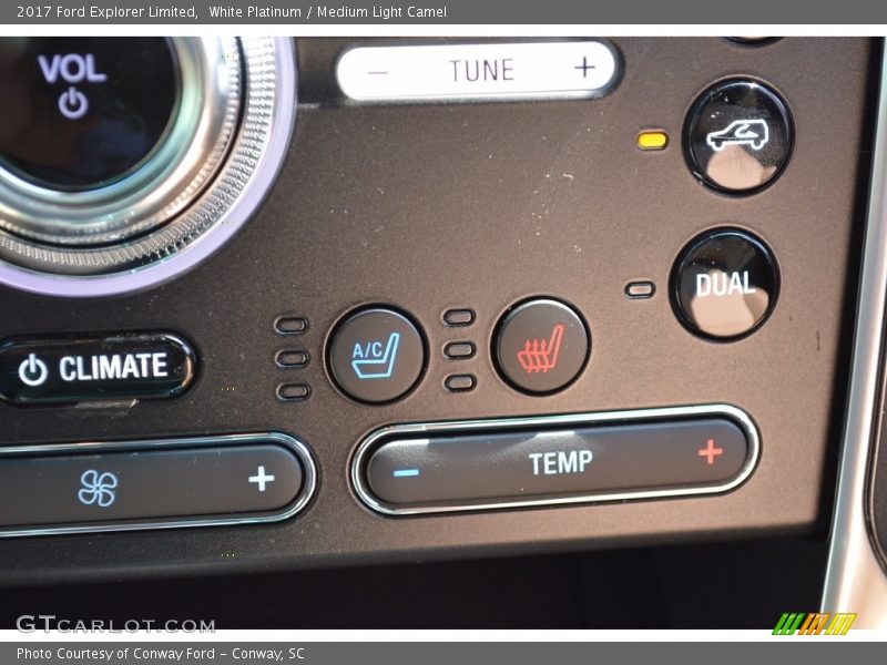 White Platinum / Medium Light Camel 2017 Ford Explorer Limited