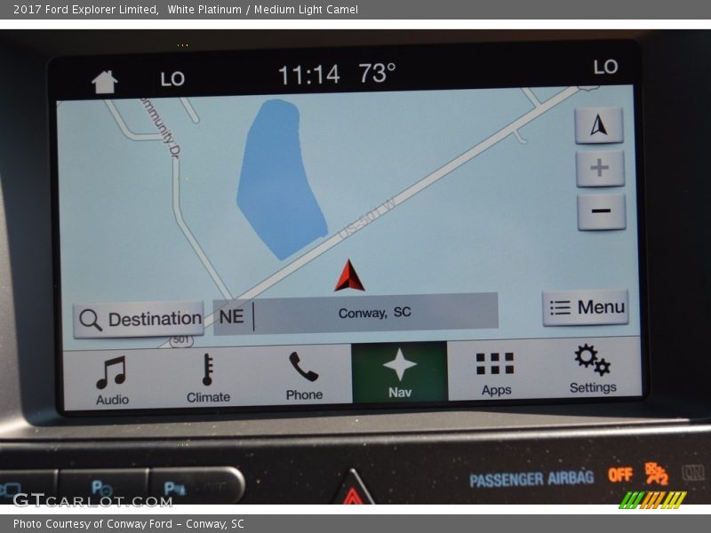 White Platinum / Medium Light Camel 2017 Ford Explorer Limited