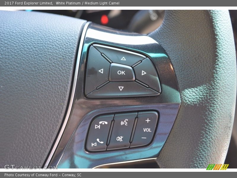 White Platinum / Medium Light Camel 2017 Ford Explorer Limited