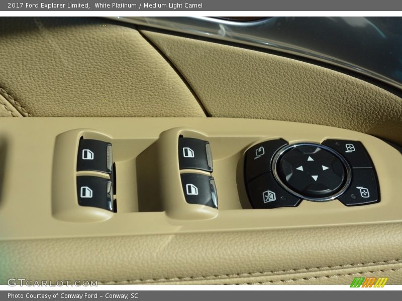 White Platinum / Medium Light Camel 2017 Ford Explorer Limited