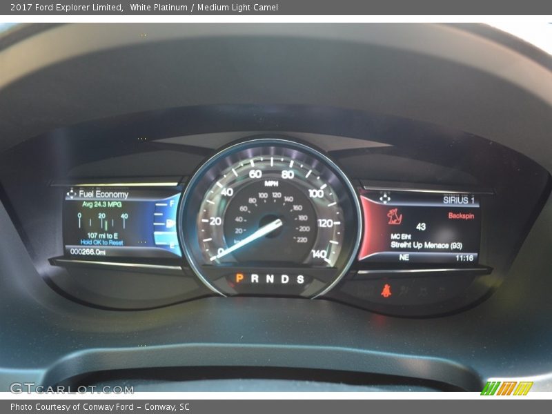 White Platinum / Medium Light Camel 2017 Ford Explorer Limited