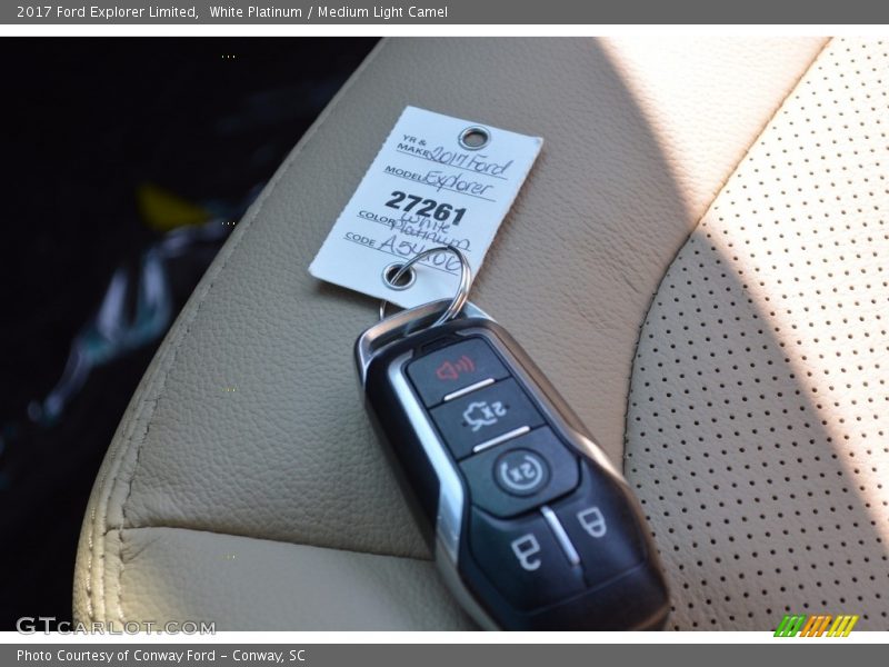 White Platinum / Medium Light Camel 2017 Ford Explorer Limited