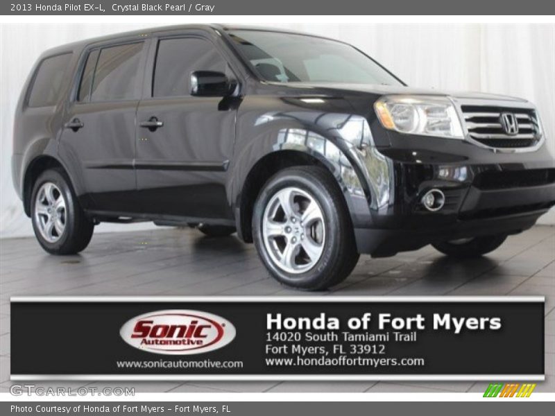 Crystal Black Pearl / Gray 2013 Honda Pilot EX-L