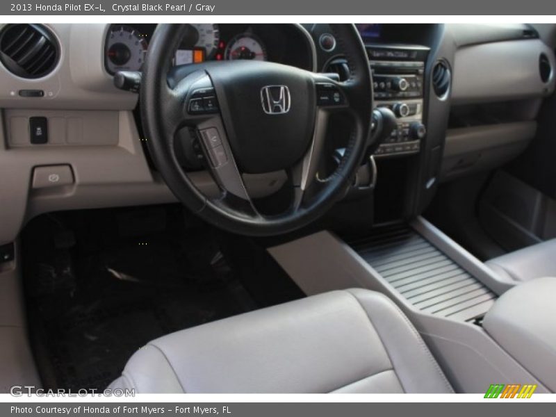 Crystal Black Pearl / Gray 2013 Honda Pilot EX-L