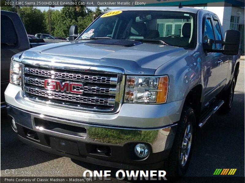 Quicksilver Metallic / Ebony 2012 GMC Sierra 2500HD SLE Extended Cab 4x4