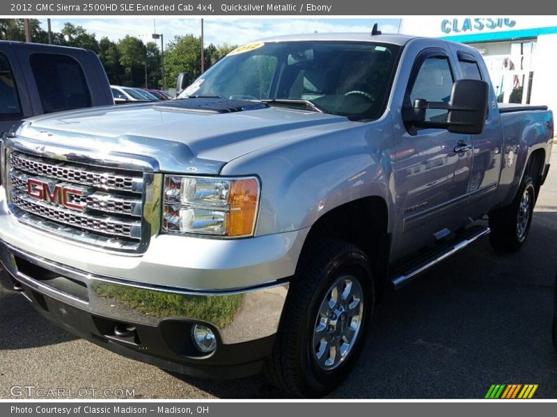 Quicksilver Metallic / Ebony 2012 GMC Sierra 2500HD SLE Extended Cab 4x4