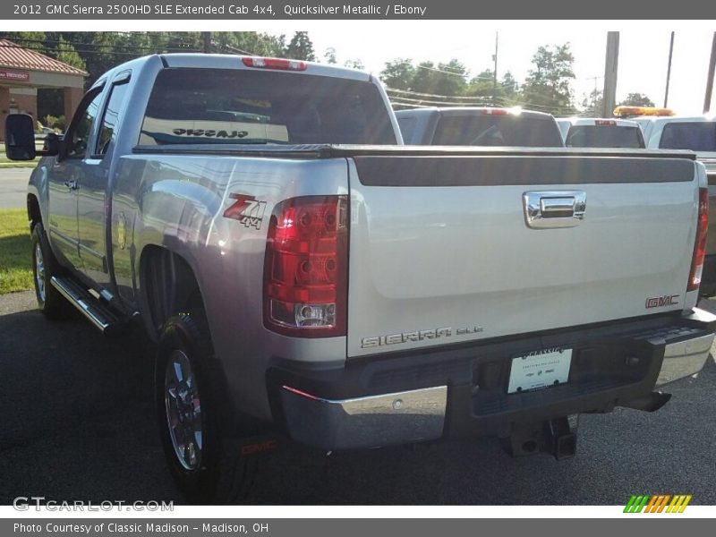 Quicksilver Metallic / Ebony 2012 GMC Sierra 2500HD SLE Extended Cab 4x4