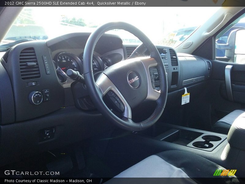 Quicksilver Metallic / Ebony 2012 GMC Sierra 2500HD SLE Extended Cab 4x4
