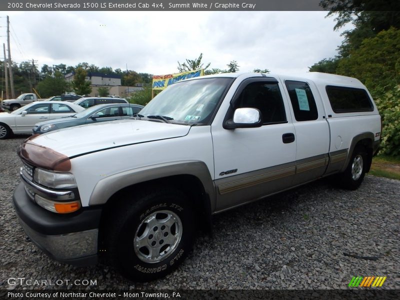 Summit White / Graphite Gray 2002 Chevrolet Silverado 1500 LS Extended Cab 4x4