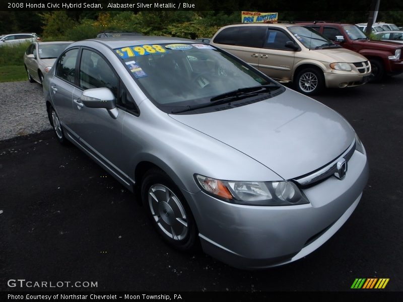 Alabaster Silver Metallic / Blue 2008 Honda Civic Hybrid Sedan