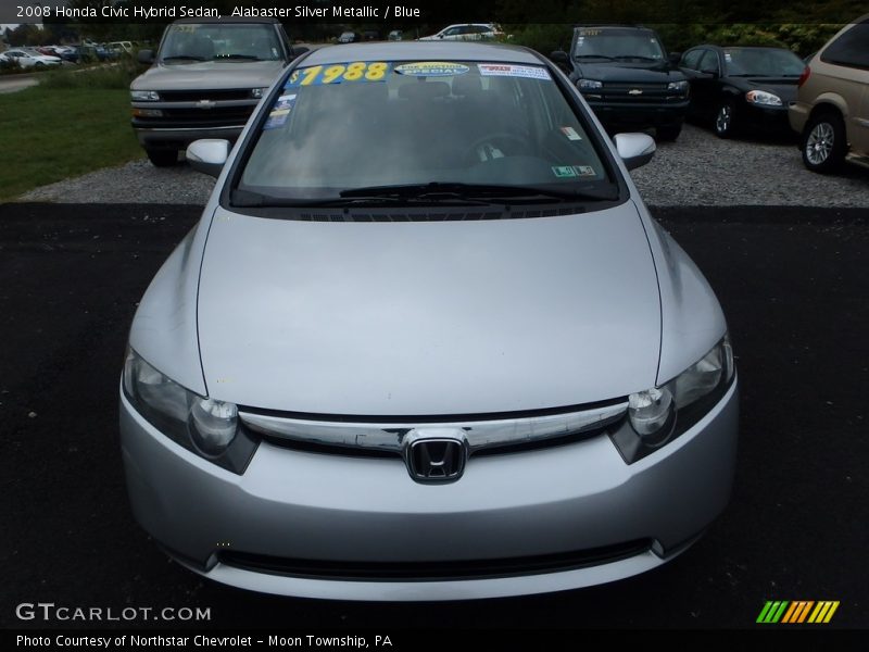 Alabaster Silver Metallic / Blue 2008 Honda Civic Hybrid Sedan