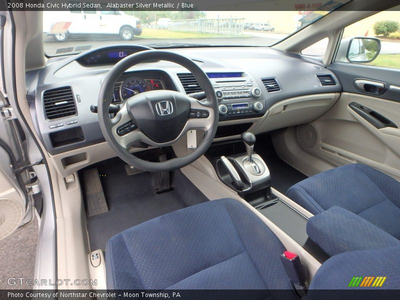 Alabaster Silver Metallic / Blue 2008 Honda Civic Hybrid Sedan