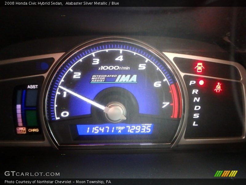 Alabaster Silver Metallic / Blue 2008 Honda Civic Hybrid Sedan