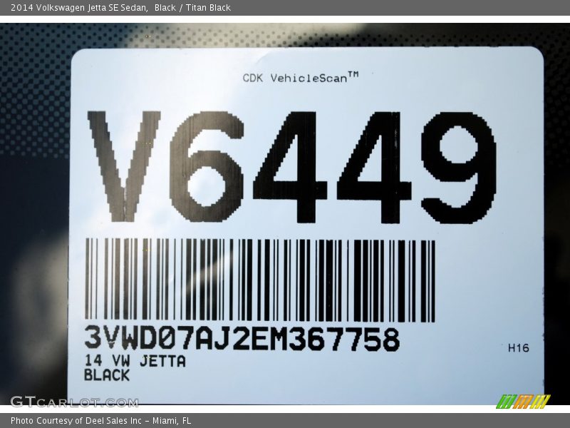 Black / Titan Black 2014 Volkswagen Jetta SE Sedan