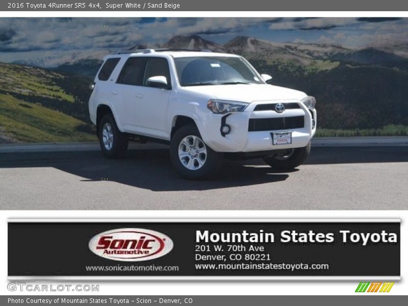 Super White / Sand Beige 2016 Toyota 4Runner SR5 4x4