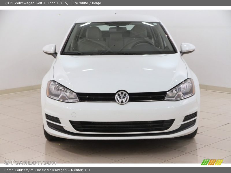 Pure White / Beige 2015 Volkswagen Golf 4 Door 1.8T S