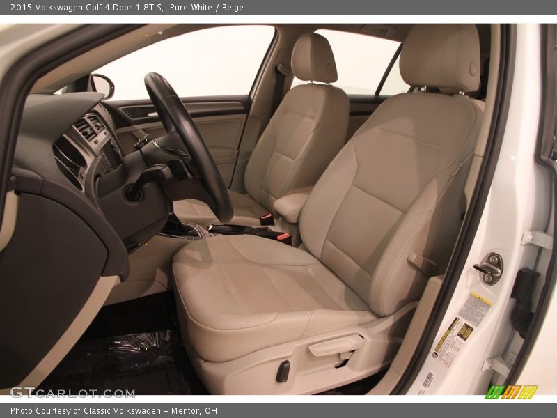 Pure White / Beige 2015 Volkswagen Golf 4 Door 1.8T S