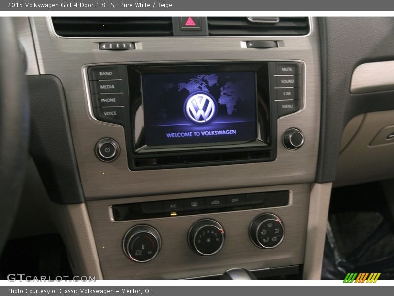 Pure White / Beige 2015 Volkswagen Golf 4 Door 1.8T S