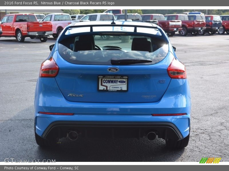Nitrous Blue / Charcoal Black Recaro RS logo 2016 Ford Focus RS